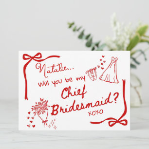 Will you be my Chief Bridesmaid Card Invitation