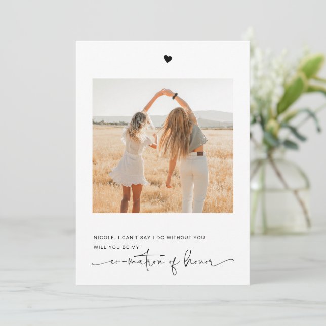 Will You Be My Co-Matron of Honour Photo Card (Standing Front)