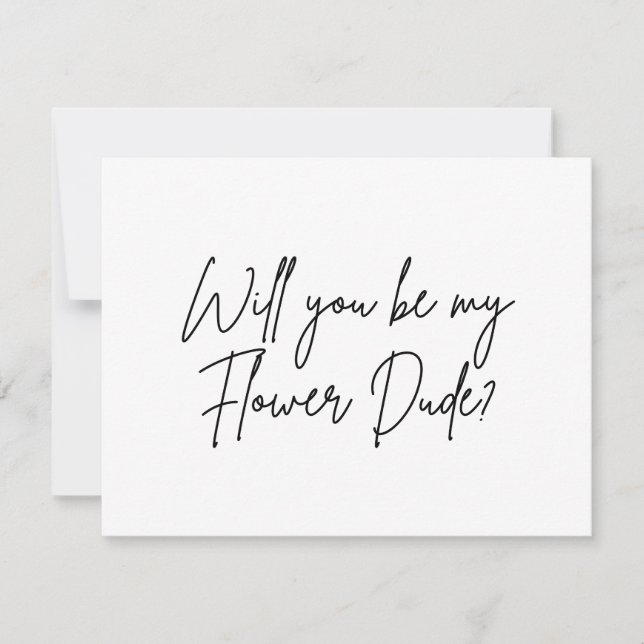 Will you be my flower dude proposal  RSVP card (Front)