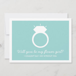 Will You Be My Flower Girl? Blue Ring Card