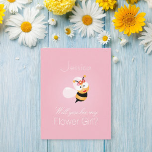 Will You Be My Flower Girl Bridesmaid Funny Cute Invitation