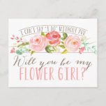 Will You Be My Flower Girl | Bridesmaid Invitation<br><div class="desc">Ask your flower girl with a beautiful card that says "I can't say 'I do' without you." This card features lovely watercolored flowers and a mix of modern typography. Make it easy for them to say yes with this beautiful card. com com. com Stop by the shop today to see...</div>