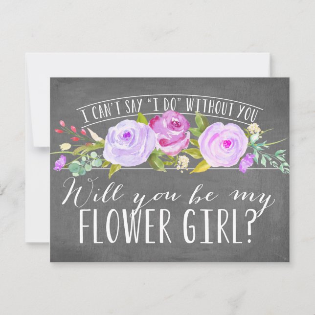 Will You Be My Flower Girl | Bridesmaid Invitation (Front)