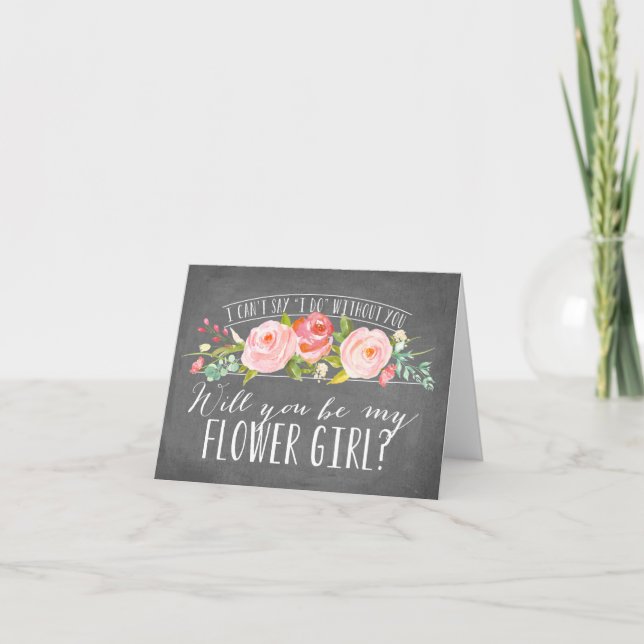 Will You Be My Flower Girl | Bridesmaid Invitation (Front)
