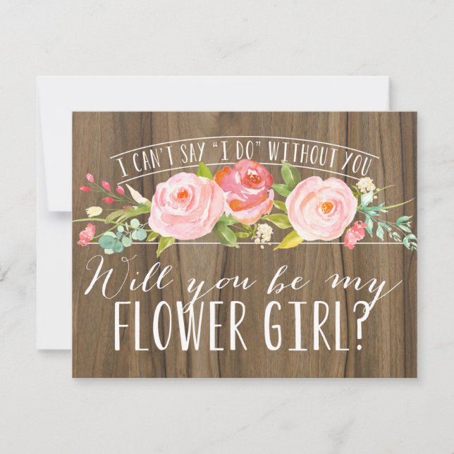 Will You Be My Flower Girl | Bridesmaid Invitation (Front)