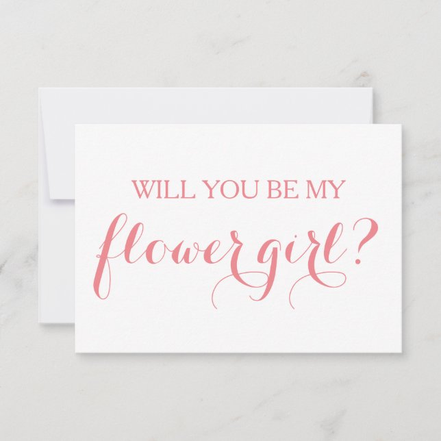 Will You Be My Flower Girl Card Bridal Party Card (Front)