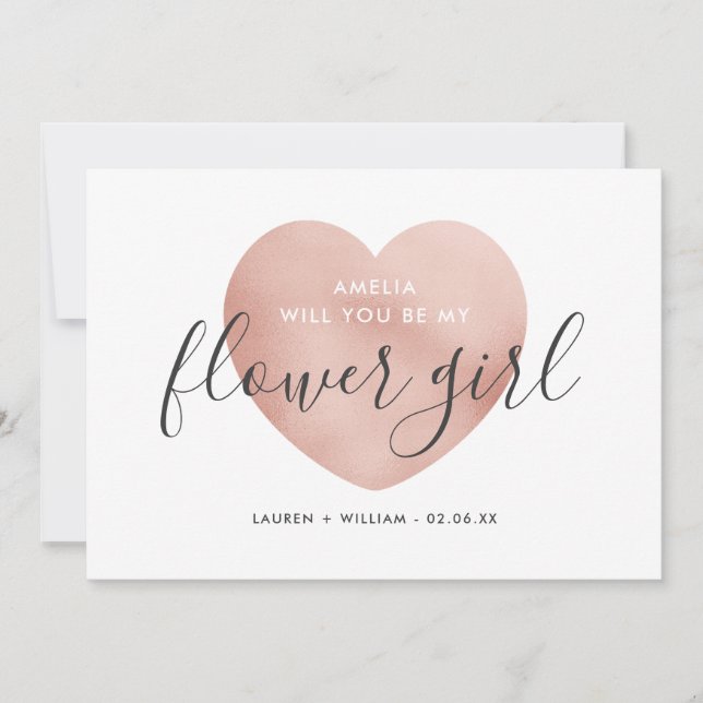 Will You Be My Flower Girl Card - Glittered (Front)