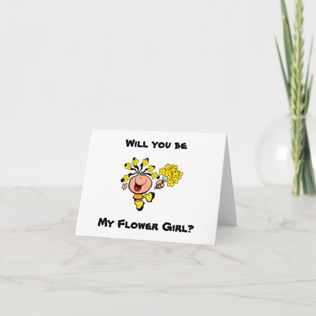 Will you be my Flower Girl cartoon Card (Front)