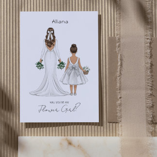 Will You Be My Flower Girl? Custom Illustration Invitation