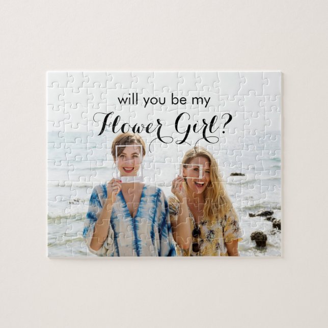 Will You be My Flower Girl Custom Photo Jigsaw Puzzle (Horizontal)