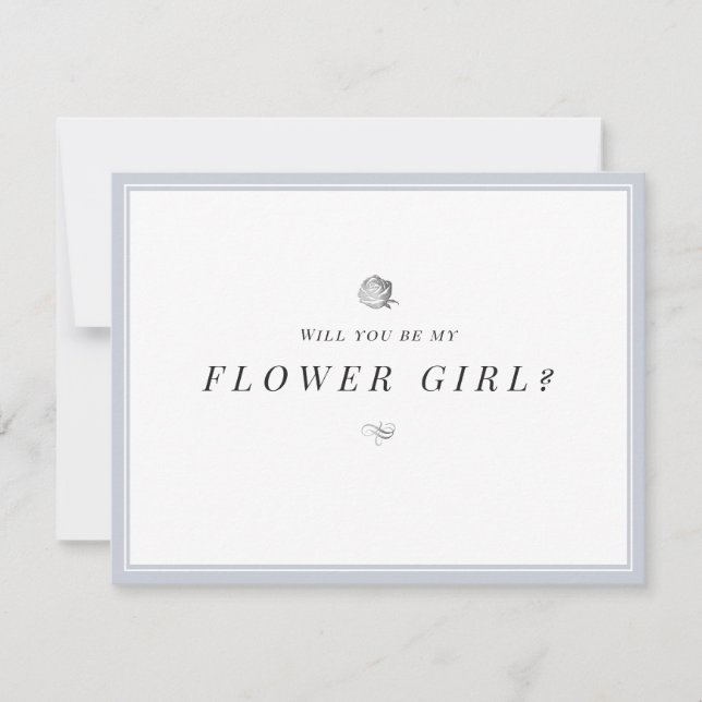 Will you be my flower girl floral minimalist invitation (Front)