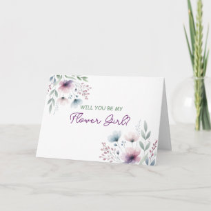 Will You be my Flower Girl   Floral Wedding Card