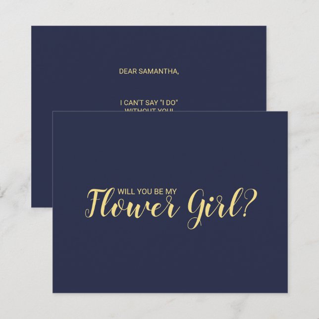 Will You Be My Flower Girl? Flower Girl Proposal Invitation (Front/Back)