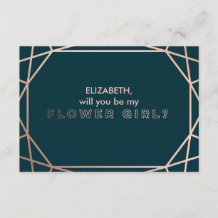 Will you Be my Flower Girl Gemstone Geometric Invitation