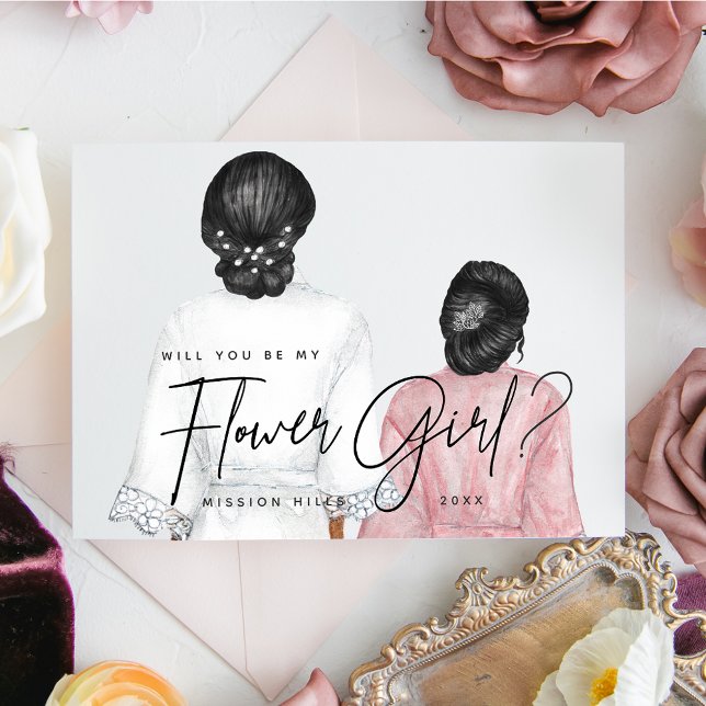 Will you be my Flower Girl? Girls in Robes Invitat Invitation (Creator Uploaded)
