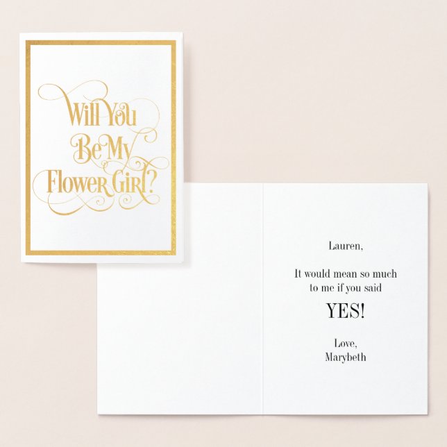Will You Be My Flower Girl Gold Foil Card (Display)