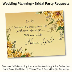 Will You Be My Flower Girl?  Golden Yellow Flowers