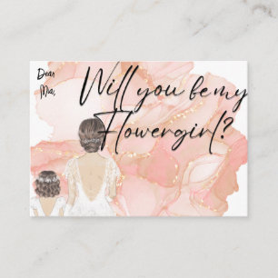Will You Be My Flower Girl Handwritten Script Enclosure Card