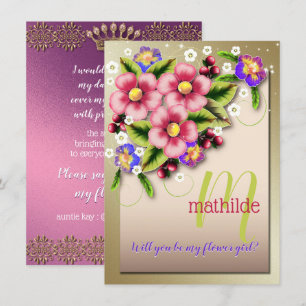 Will You Be My Flower Girl Jewel Floral Wedding Invitation