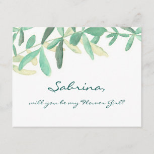 Will you Be my Flower Girl Modern Botanical Invitation
