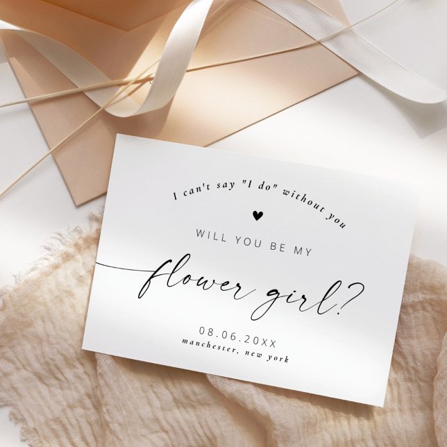 Will you be my Flower Girl Modern Elegant Script Invitation (Creator Uploaded)