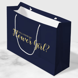 Will You Be My Flower Girl? Modern Proposal Large Gift Bag