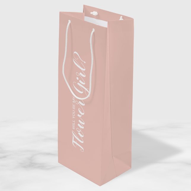 Will You Be My Flower Girl? Modern Proposal Wine Gift Bag (Creator Uploaded)