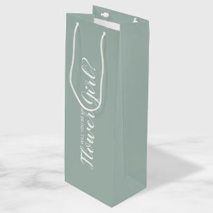 Will You Be My Flower Girl? Modern Proposal Wine Gift Bag