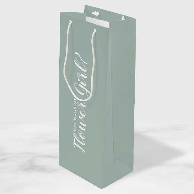 Will You Be My Flower Girl? Modern Proposal Wine Gift Bag (Creator Uploaded)