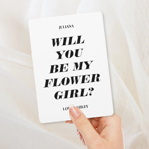 Will You Be My Flower Girl? Modern Text Invitation