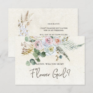 Will You Be My Flower Girl Pastel Boho Neutral