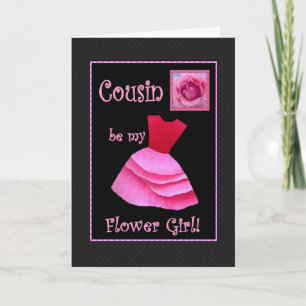 Will You Be My Flower Girl? Pink Dress and Rose Invitation