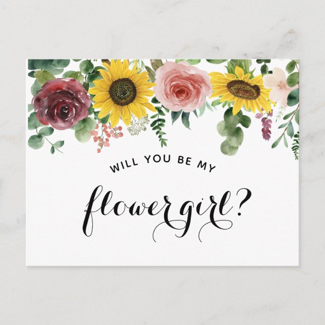 "Will you be my flower girl?" proposal card (Front)