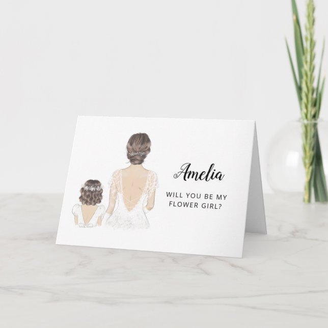 Will You Be My Flower Girl Proposal Folded Card (Front)