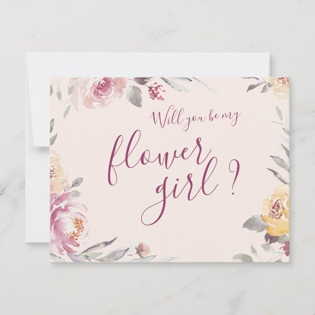 Will you be my flower girl Romantic garden floral Invitation (Front)
