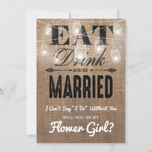 Will you be my Flower Girl? Rustic Bridesmaid Invitation