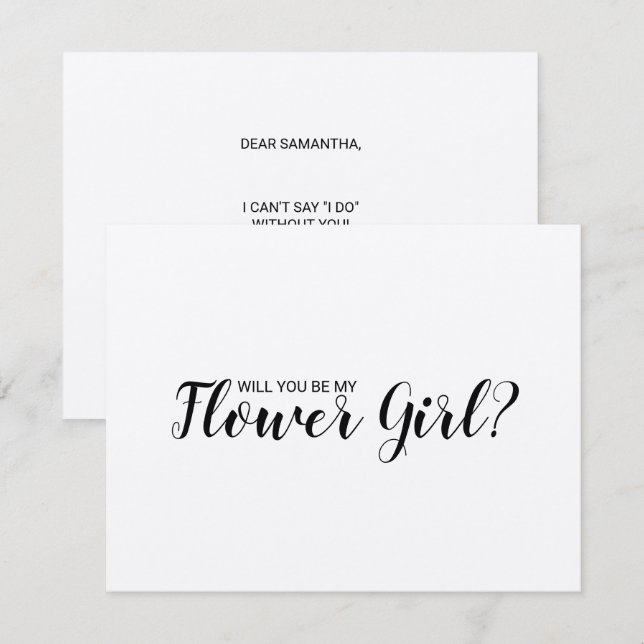 Will You Be My Flower Girl? Rustic Kraft Paper Invitation (Front/Back)