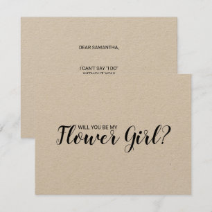 Will You Be My Flower Girl? Rustic Kraft Paper Invitation
