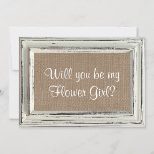 Will You Be My Flower Girl? Rustic White Frame Invitation