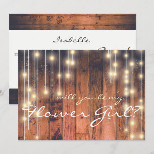 Will you be my Flower Girl Rustic Wood Invitation