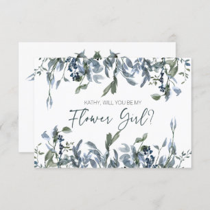 Will You Be My Flower Girl Sage Silver Green