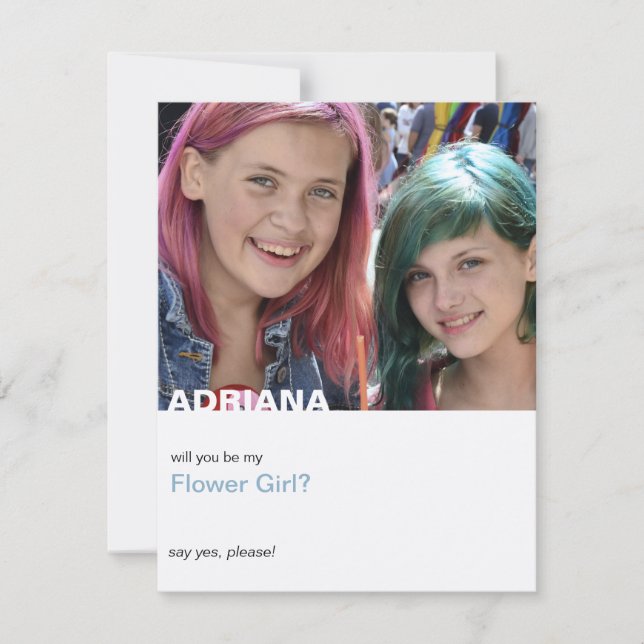 Will You Be My Flower Girl Simple Modern Photo Invitation (Front)