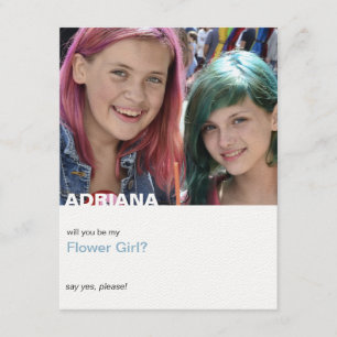 Will You Be My Flower Girl Simple Modern Photo Invitation