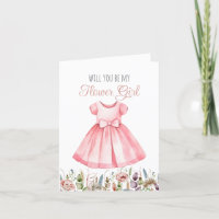 Will you be my Flower Girl Watercolor girl card