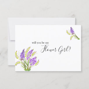 Will You Be My Flower Girl Watercolor Lavender