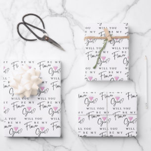 Will You Be My Flower Girl Wrapping Paper Sheets 