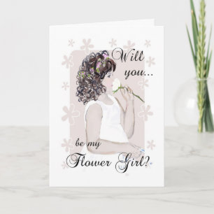 Will you be my Flower Girl?-Young Girl Art Invitation
