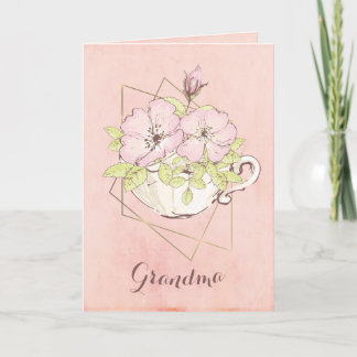 Will You Be My Flower Grandma Pretty Pink Wedding Card
