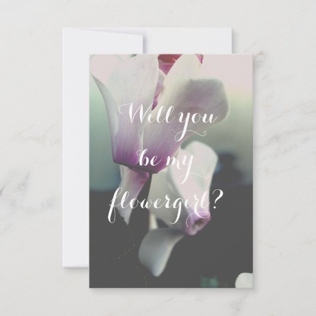Will you be my flowergirl floral postcard (Front)