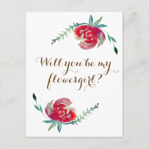 Will you be my flowergirl invitation postcard